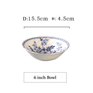 โปรโมชั่นราคาถูก ชามสลัดลายครามนอร์ดิกสีน้ำเงินขาว - Product Image 5