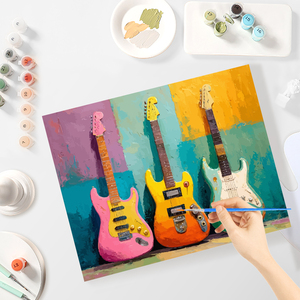 Pittura di pittura acrilica di CHENISTORY con numeri pittura per chitarra per disegnare con numeri su tela paesaggio decorazione per la casa - Product Image 2