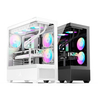 ABKO U30 BK Micro ATX Mid Tower Steel Gaming Case Pre-Installed Tempered Glass 3 RGB Fans Top 360mm Radiator Support USB 3.0