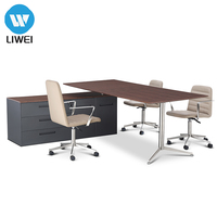 Bureau de direction LIWEI, placage bois de luxe, design moderne extensible, personnalisable, installation facile, garantie 3-5 ans, bureau
