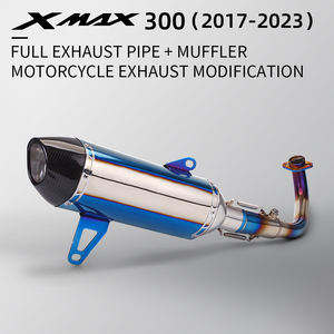 Xmax 300 XMAX300 2017-2025 Système complet d'échappement Slip on Silencieux R77 en fibre de carbone État neuf avec connexion du tube avant - Product Image 2
