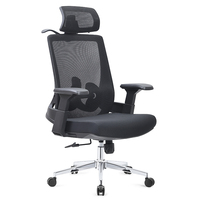 Chaise de bureau exécutive de haute qualité, réglable, luxueuse, avec accoudoirs en tissu, ergonomique, dossier pivotant en maille, soutien lombaire