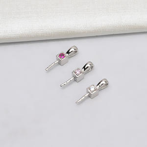 Collier pendentif en argent S925 pour femmes, accessoires de bricolage avec perle, sertissage creux, petites capuchons de perles, produit semi-fini 716 - Product Image 2