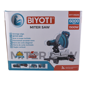 Sierra Ingletadora Eléctrica Industrial BIYOTI de 10 Pulgadas con Motor sin Escobillas de 1500W para Cortar Metal y Madera - Product Image 6