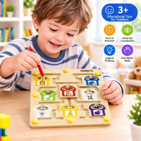 Nouveau jouet éducatif en bois pour développer la motricité fine, labyrinthe coulissant avec animaux de la savane pour les tout-petits, garçons et filles, à la maison ou en classe