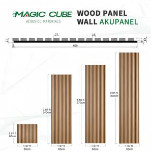 Panneau acoustique en bois naturel Akupanel, panneau acoustique en bois à lattes efficace pour l'absorption du son, panneaux muraux acoustiques en bois à lattes pour les salons et les couloirs - Product Image 3