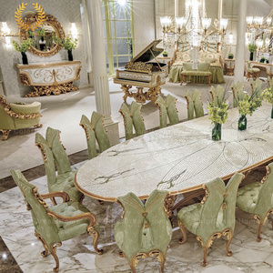 Set da Pranzo di Lusso Fatto a Mano con <span class=keywords><strong>Tavolo</strong></span> da Banchetto Reale in Conchiglie Marine e Sedie per Matrimoni - Product Image 4
