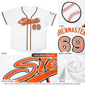 Maillot de baseball authentique de style classique orange-blanc personnalisé - Product Image 5