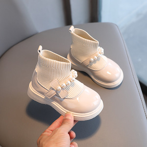 Chaussures de princesse en cuir PU souple pour filles, style coréen, nouvelle collection printemps-automne, avec perles, pour l'école - Product Image 3