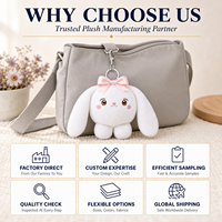 Porte-clés Lapin en Peluche Personnalisé, Pendentif Animal en Peluche, Breloque Souple pour Sac, Cadeau d'Événement, Fabricant OEM ODM de Porte-clés en Peluche