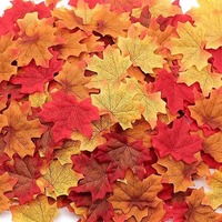 Feuilles d'érable artificielles de 8 cm, feuillage simulé, couleurs assorties, décoration d'automne, tissu en soie, pour café, bureau