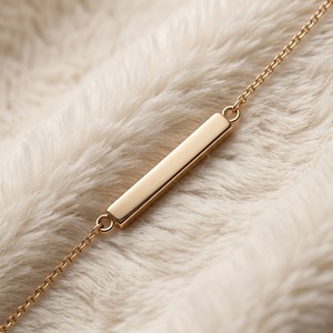 Ear enlace oem odm Wholesale Gold Plated Horizontal Bar Pendant Necklaces Simple Blank Bar Link <b>Chain</b> Women Jewelry - Product Image 3