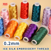 Fil à broder LONGJIE en soie artificielle teinte, fil à franges en soie glacée tissée, doux et vertical, 1000 couleurs
