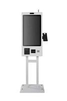 Terminal POS de pantalla táctil de 23,6 pulgadas, montaje en suelo, SDK, pago de autoservicio, KFC McDonald, restaurante, pedido de comida, lector de código de barras