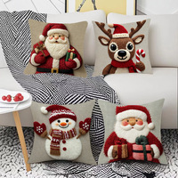 Housse de coussin de Noël à succès, en peluche douce, décorative sur le thème des fêtes