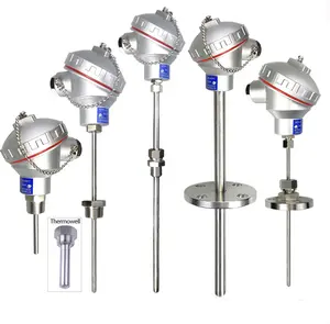 Hy Pt100 Temperatuursensor Platina Thermo-Resistente Thermometer Thermowell Draad Flens Sonde-200-400c Rtd Sensor