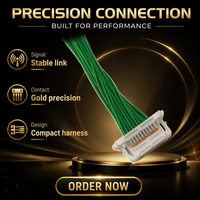 Cable de Conexión con Conector Chapado en Oro de 0.8mm, Serie ISDE, 10 Pines, 20 Pines, 30 Pines, 40 Pines, con Cinta Verde