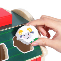Jouets en bois Montessori pour tout-petits, blocs d'empilage de forme et de couleur assortis aux animaux de la ferme, jouets de tri pour la maison