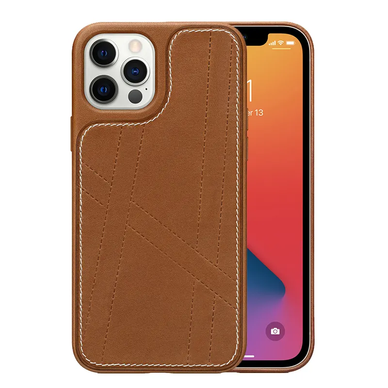 luxury leather phone case custom for apple iphone 11 12 13 min pro max leather case genuine