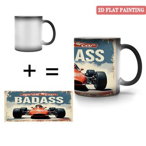 Simple Plain Frosted 11oz Black <b>Ceramic</b> Mug Heat Sensitive Coffee Tea <b>Cup</b> - Product Image 4