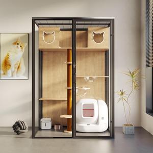 Legno massello in metallo Multi-storia gatto Villa Design animale gabbia per <span class=keywords><strong>animali</strong></span> mobili per gatti Pet mobili per <span class=keywords><strong>animali</strong></span> domestici cani ferro vivente - Product Image 6