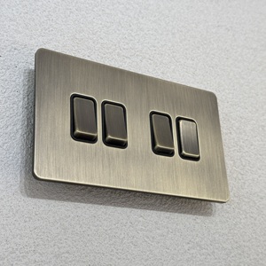 86 nhà treo tường ánh sáng chuyển đổi chuyển đổi retro màu xanh lá cây đồng thép không gỉ 146 đôi UK 13A ổ cắm phổ <span class=keywords><strong>1</strong></span>/<span class=keywords><strong>2</strong></span>/3/4 băng đảng <span class=keywords><strong>2</strong></span> cách - Product Image 2