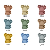 Assiette pour bébé en silicone de qualité alimentaire, motif koala, avec compartiments et ventouse – Écologique et facile à nettoyer