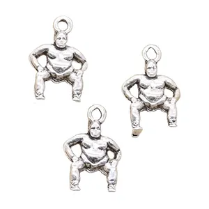 Подвеска-Шарм из сплава цинка в античном серебре, японский борец сумо, жирная форма, кулон для браслета и ожерелья