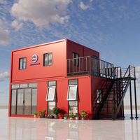 Bâtiment scolaire préfabriqué en panneaux sandwich, maison conteneur mobile avec 2 chambres, écologique et facile à installer