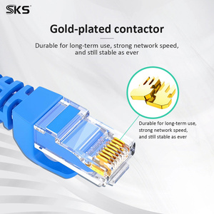 Câble LAN Cat6 plaqué or, cordon <span class=keywords><strong>Ethernet</strong></span> UTP bleu <span class=keywords><strong>pour</strong></span> réseau domestique ou de bureau - Product Image 2