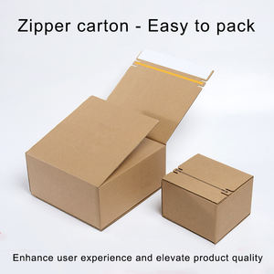 Caja de Envío con Logotipo Personalizado, Ecológica, de Cartón Corrugado, Autosellable, con Tiras Adhesivas, Caja con Cierre de Cremallera, Materiales Reciclados - Product Image 4