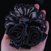 Chouchous européens et américains en fil pour cheveux perles de fleurs accessoires pour cheveux chouchous