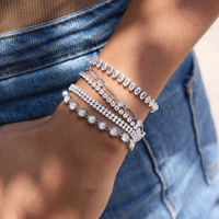 Bracelet tennis en acier inoxydable argenté J&D Jewelry pour femmes, zircon blanc, étanche, bijoux de mode athleisure