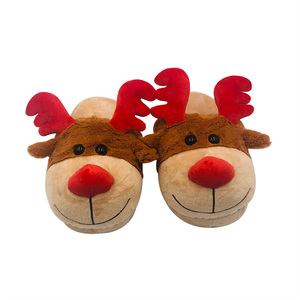 Pantofole pelose di natale animale per le donne divertente cartone animato morbido peluche accogliente camera da letto invernale renne pelose pantofole animali - Product Image 4