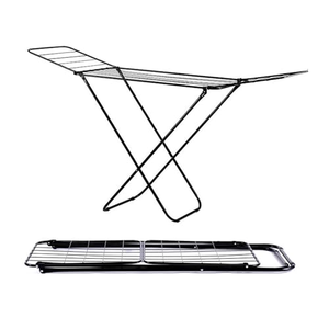 X-Type Metal Clothes Dryers Foldable Adjustable Double Wing Clothes Drying <b>Rack</b> Single Layer <b>Large</b> Size Towel Storage <b>Rack</b> - Product Image 1