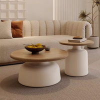 Table basse de luxe légère, vente directe d'usine, style moderne et simple, design italien pour salon, style rond crème