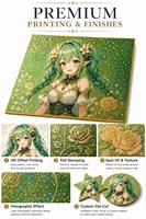 Planche Shikishi Anime Personnalisée Petite Taille Mini Planche d'Art Bord Doré Holographique Cadeau de Bureau à Collectionner