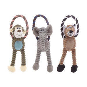 Jouets en peluche pour chiens avec <span class=keywords><strong>anneau</strong></span> de traction, animaux en peluche éléphant/ <span class=keywords><strong>Singe</strong></span>/ Lion, jouets de <span class=keywords><strong>dentition</strong></span> indestructibles pour chiens de grande race - Product Image 1