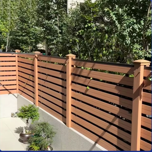 Clôture de sécurité moderne en WPC à assembler soi-même, panneaux de clôture de jardin, poteaux en aluminium, treillis et ensemble de portail pour usage domestique - Product Image 5