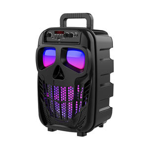 SXQF Nouveau Haut-parleur LED coloré 8 pouces en forme de tête de mort pour extérieur, avec microphone, télécommande, subwoofer, étanche IPX5, commande vocale - Product Image 2
