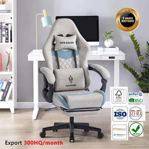 Ghế chơi game VANBOW thiết kế công thái học, dành cho người cao lớn, màu xanh xám, tay vịn liên kết, ghế máy tính - Product Image 1