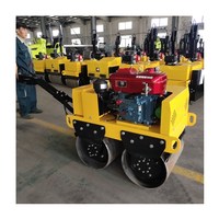 Compacteur de rouleau vibrant manuel à Double tambour de haute qualité rouleau d'asphalte vibrant bébé 600kg rouleau de route