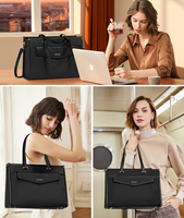 Sac fourre-tout pour ordinateur portable LOVEVOOK pour femmes, 15,6 pouces, en cuir PU imperméable, sacoche de travail, pochette pour affaires, bureau, voyages