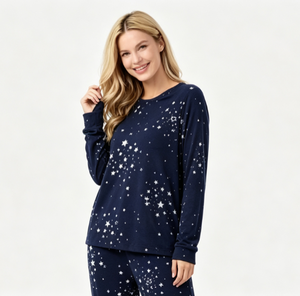 Custom Bamboo Cotton Sleepwear Shinning Star Sleep Wear For Women <b>Clothing</b> Manufacturer Vietnam Pajama Sets Loungewear - Product Image 5
