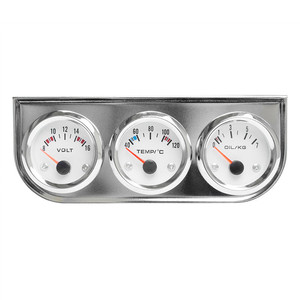 Kit de support de jauge de voiture chromé 3 en 1 (température de l'huile + température de l'<span class=keywords><strong>eau</strong></span> + volts) triple tableau de bord de <span class=keywords><strong>compteur</strong></span> de voiture - Product Image 2