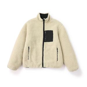 Giacca Pesante Unisex in <span class=keywords><strong>Pile</strong></span> Sherpa Personalizzabile di Alta Qualità da Esterno, <span class=keywords><strong>Cappotto</strong></span> Invernale da <span class=keywords><strong>Donna</strong></span> con Cerniera e Tasche a Toppa - Product Image 1