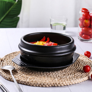 Tazón coreano Bibimbap de cerámica premium, olla de piedra para arroz mixto, cacerola comercial para fideos de arroz, tazón para sopa de <span class=keywords><strong>algas</strong></span> con bandeja de melamina - Product Image 3