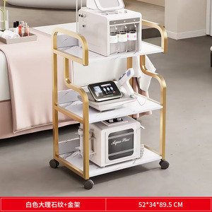 Zxm High Quality Barber Shop Salon Marble Top <b>Tools</b> <b>Cart</b> Gold Stainless Steel 3 Layer Beauty Saloon Trolley With 4 Wheels - Product Image 6