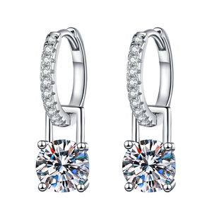 ต่างหูโมอิสซาไนต์สี D 2 กะรัต เงินแท้ S925 สไตล์ยุโรปและอเมริกา ขายส่งเป็นคู่ - Product Image 4