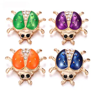 Mode Strass Insekten form 18mm Alloy Charm Druckknopf Fit Armreifen Snap Schmuck